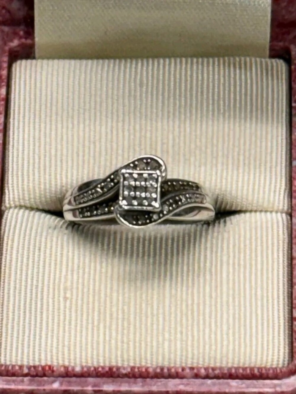 Sterling Silver Diamond Ring SZ 5